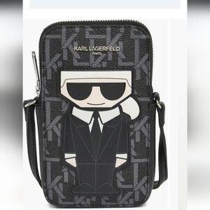 Karl Lagerfeld Black Graphic Crossbody Bag